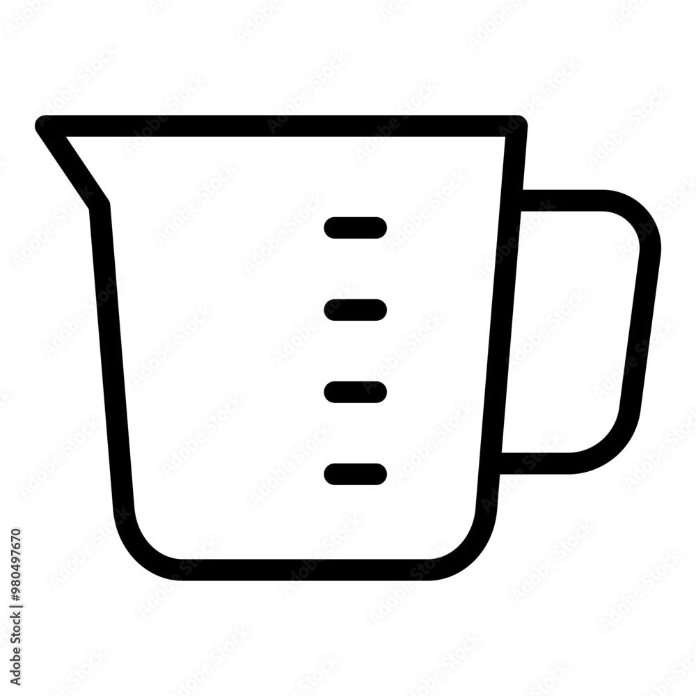 Measuring cup icon. Vector line icon Measuring cup icon. Vector line icon