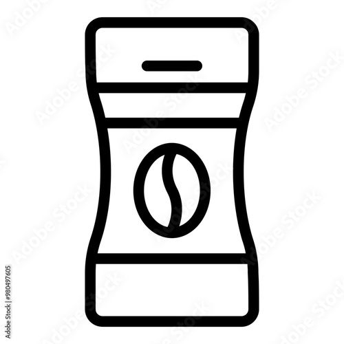 Instant coffee icon. Vector line icon