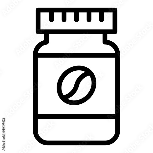Instant coffee icon. Vector line icon