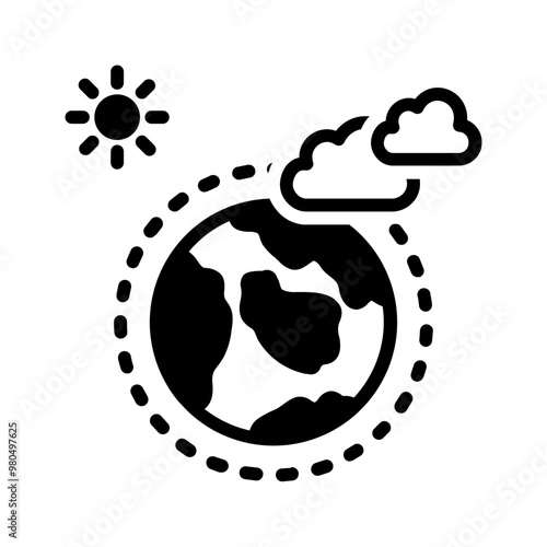 Vector solid black icon for Atmosphere