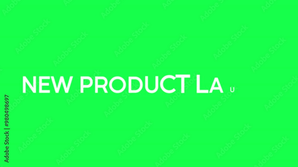 New product launch text animation on green screen background New product launch text animation on green screen background