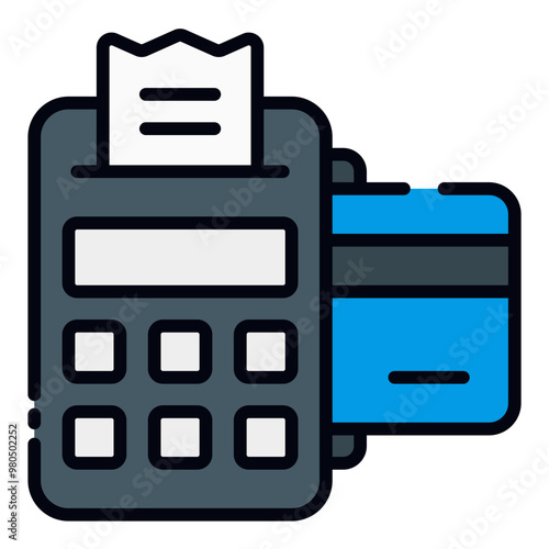 POS System filled line icon