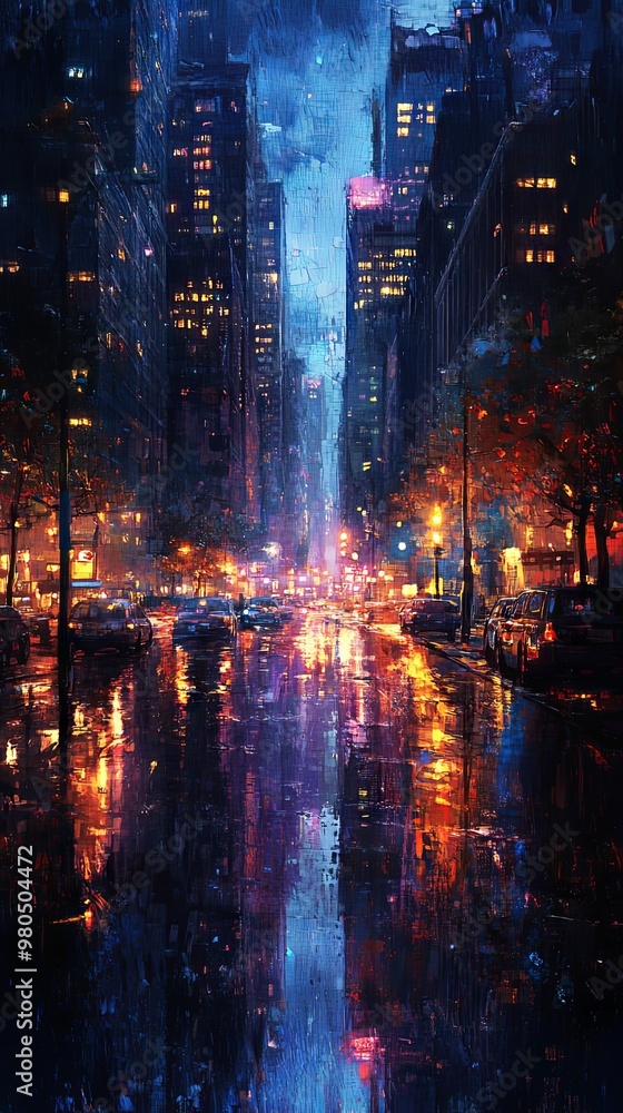 Fototapeta premium Abstract cityscape with a clear area for text