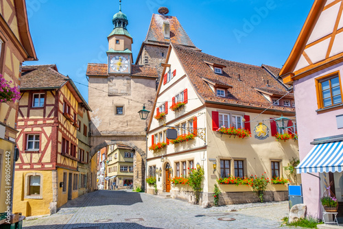 Rothenburg ob der Tauber, Germany - A sunny day at the picturesque village of Rothenburg ob der Tauber, Germany