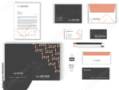 corporate modern stationary set design template. letterhead envelope, business card , file folder with bleed .stationery set vector design letterhead, visiting card, envelop, minimal design