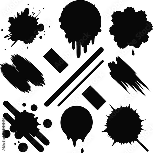 set of ink splashes