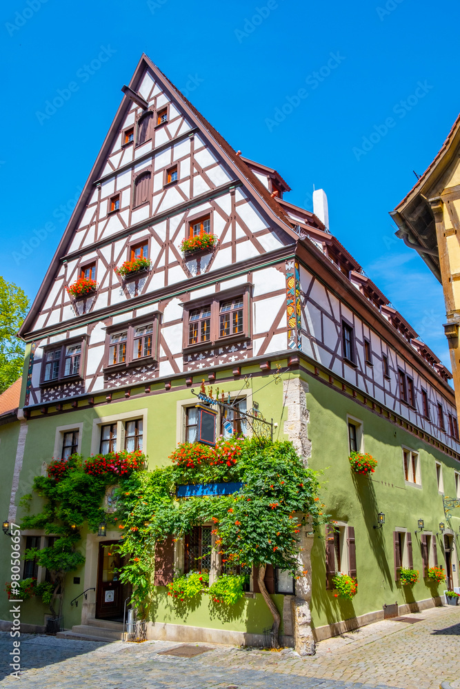 Rothenburg ob der Tauber, Germany - A sunny day at the picturesque village of Rothenburg ob der Tauber, Germany