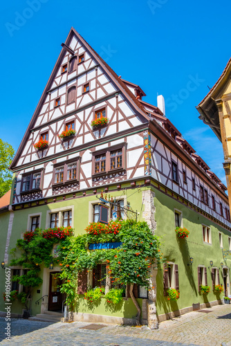 Rothenburg ob der Tauber, Germany - A sunny day at the picturesque village of Rothenburg ob der Tauber, Germany