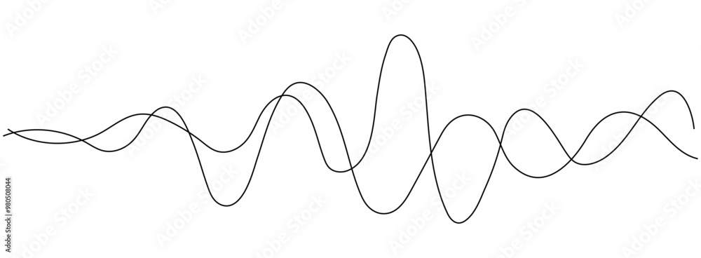 Photography zig zag sound wave lines, waving lines vector illustration