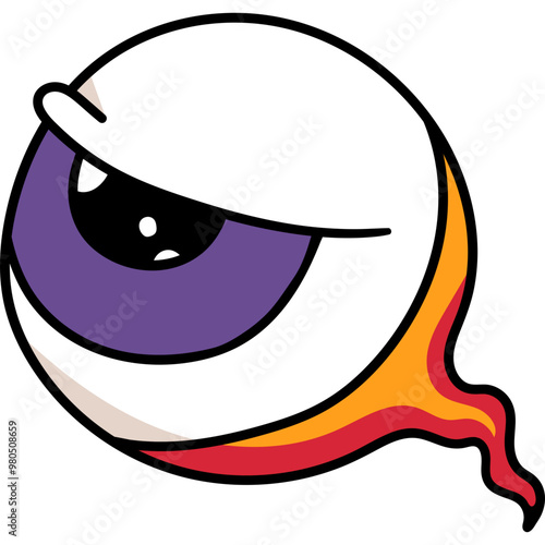 cute halloween eyeball illustration for card website, application, printing, document, poster design, etc.