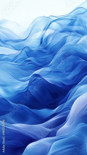 Abstract waves in blue tones with a clear area for text 