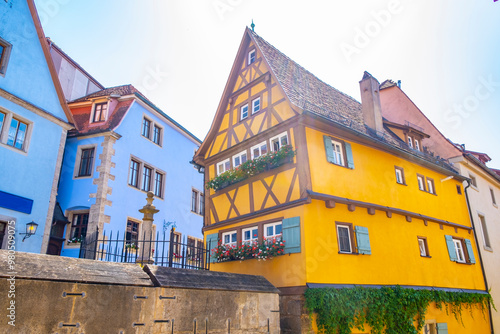 Rothenburg ob der Tauber, Germany - A sunny day at the picturesque village of Rothenburg ob der Tauber, Germany