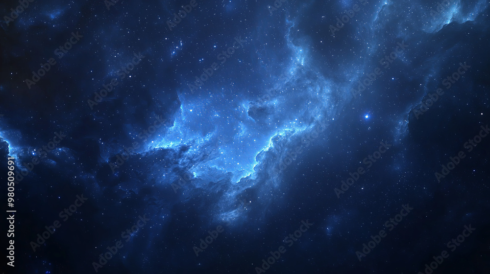 Fototapeta premium Blue Nebula in Deep Space
