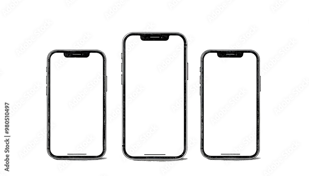 modern smartphone devices with blank screens modern smartphone devices with blank screens