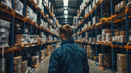 In their highly stocked factory, the warehouse manager is getting the goods ready for shipment.