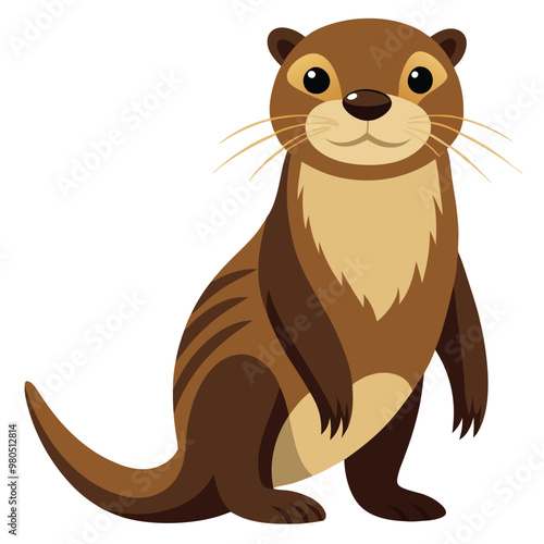 Print Handsome Otter Clipart Vector Illustration in High Quality Detailed Artwork for Creative Projects and Designs