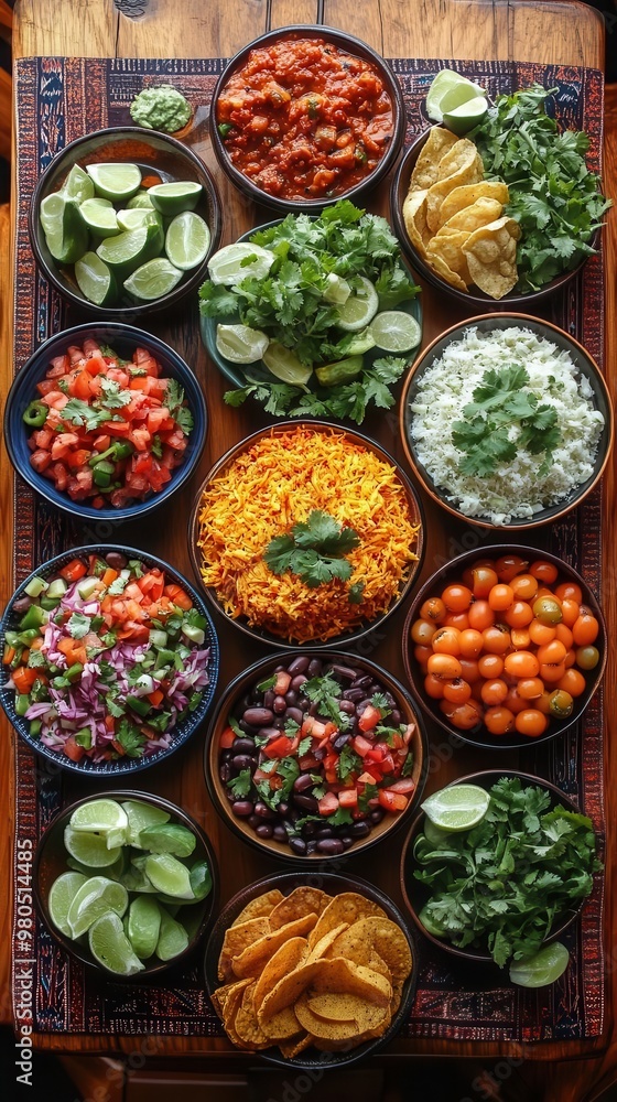 vibrant cinco de mayo table setting colorful mexican textiles festive decorations and traditional foods arranged for celebratory feast vibrant cinco de mayo table setting colorful mexican textiles festive decorations and traditional foods arranged for celebratory feast