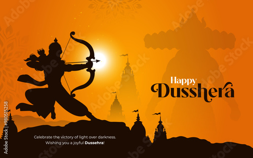 Happy Dussehra Festival Background Design Template Illustration
