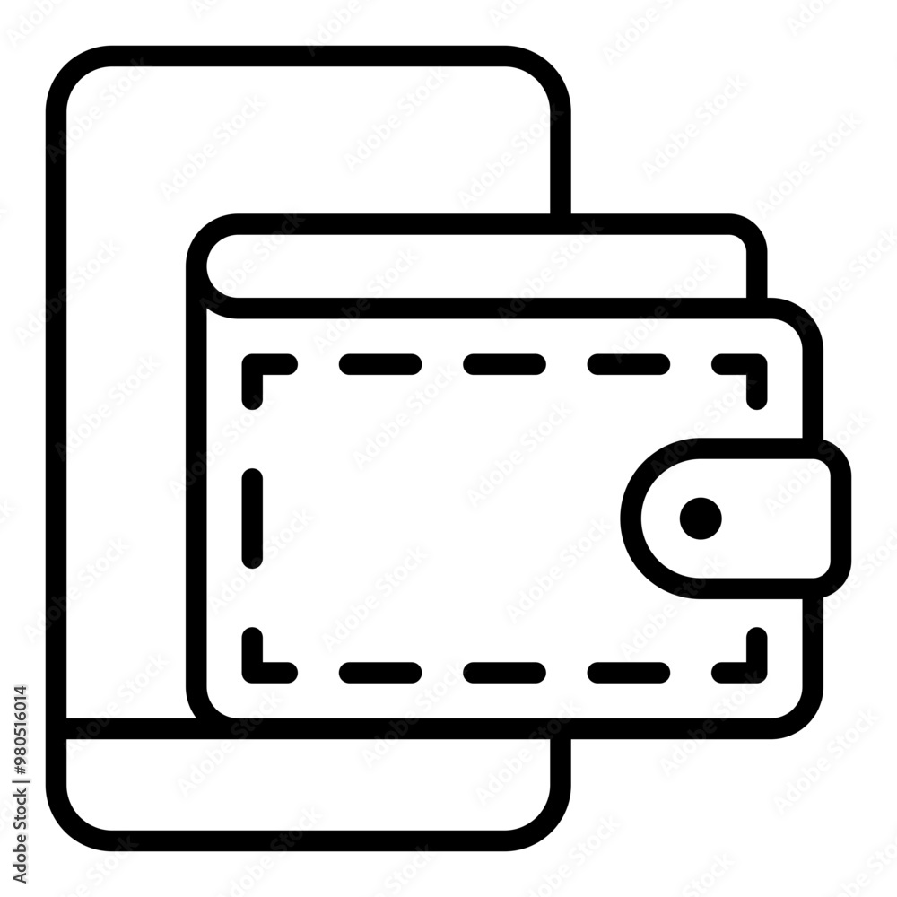 Mobile Wallet line icon Mobile Wallet line icon