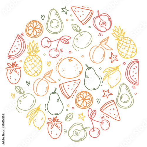 vector set of fruit