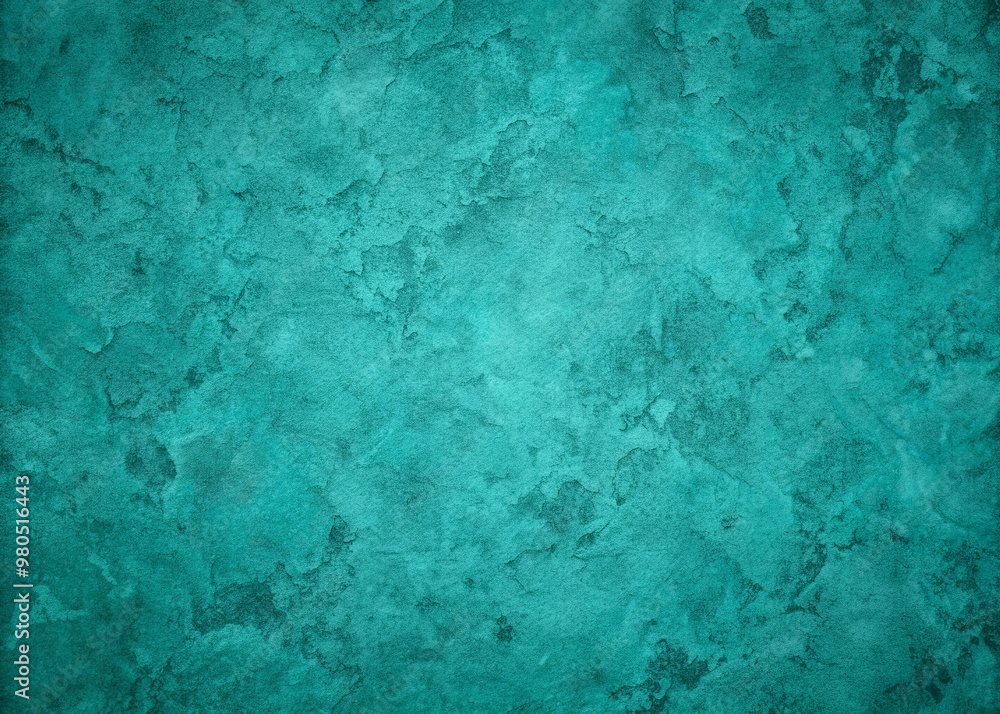 Naklejka premium A visually captivating photo featuring an abstract dark aquamarine turquoise concrete stone paper texture background banner