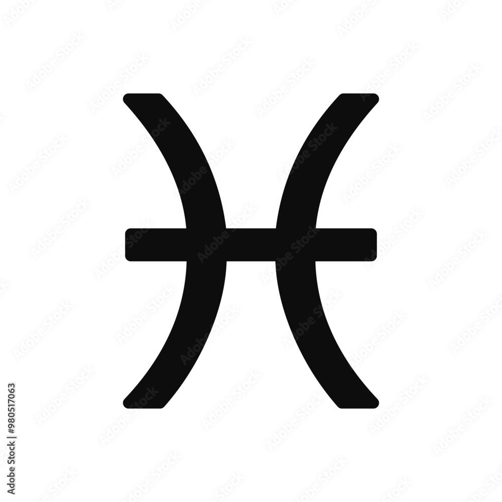 Obraz premium Pisces astrology symbol vector icon