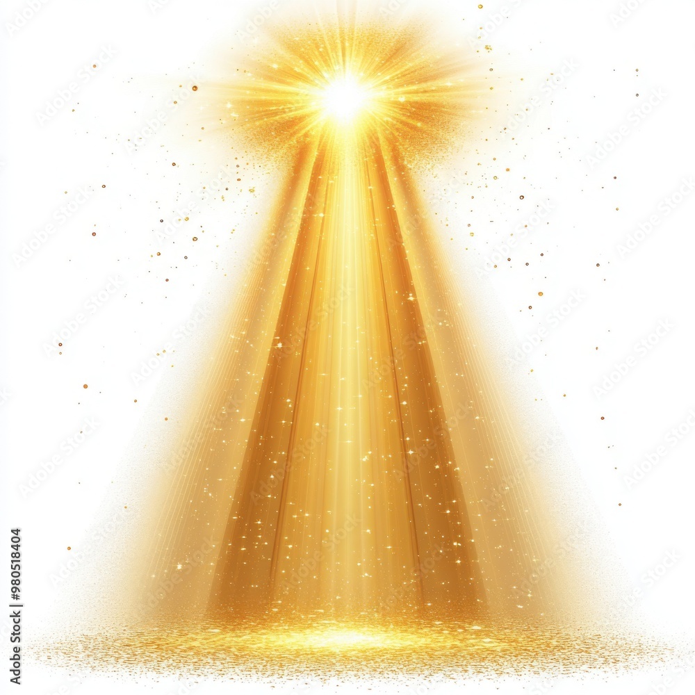 Gold Rays Magic Golden Rays of Glory: A radiant spotlight illuminates a shower of ...