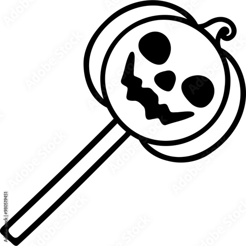 cute halloween pumpkin lolipop illustration for card website, application, printing, document, poster design, etc.
