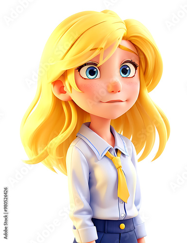 yellow hair blue eyes cartoon women