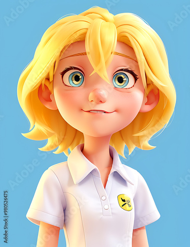 yellow hair blue eyes cartoon women