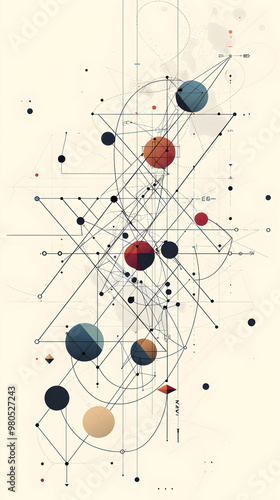 Interconnected Elements Vector Diagram Representing Complex Conceptual Framework