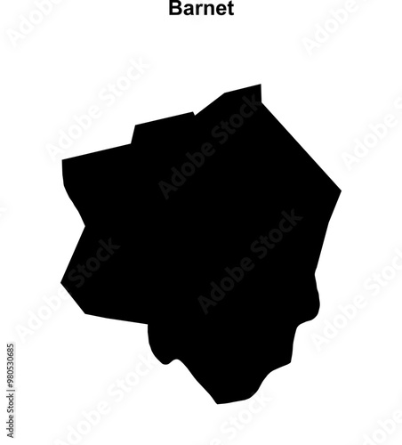 Barnet blank outline map