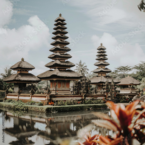 Pura taman ayun temple in bali indonesia photo