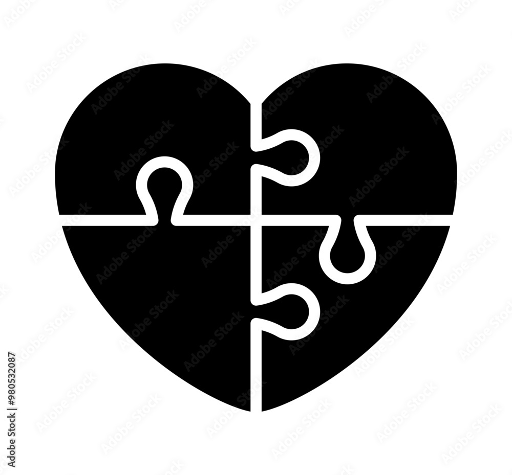 puzzle heart icon, jigsaw heart symbol, puzzle pieces puzzle heart icon, jigsaw heart symbol, puzzle pieces