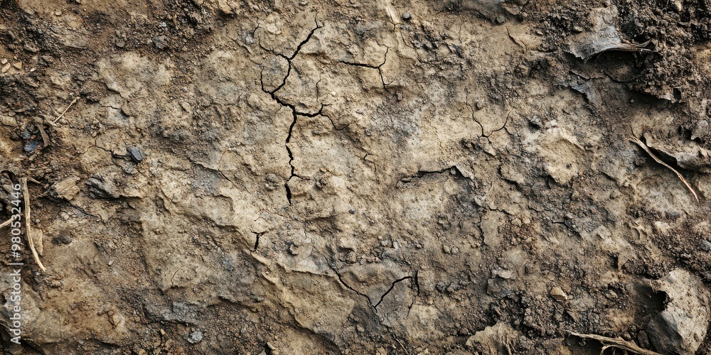 A close-up of cracked, dry soil, showcasing its texture and natural patterns. A close-up of cracked, dry soil, showcasing its texture and natural patterns.