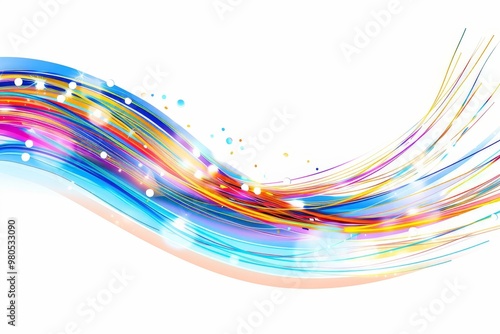 Dynamic abstract waves of colorful light flowing across the frame, representing creativity, energy, and movement in a vibrant and futuristic visual design.