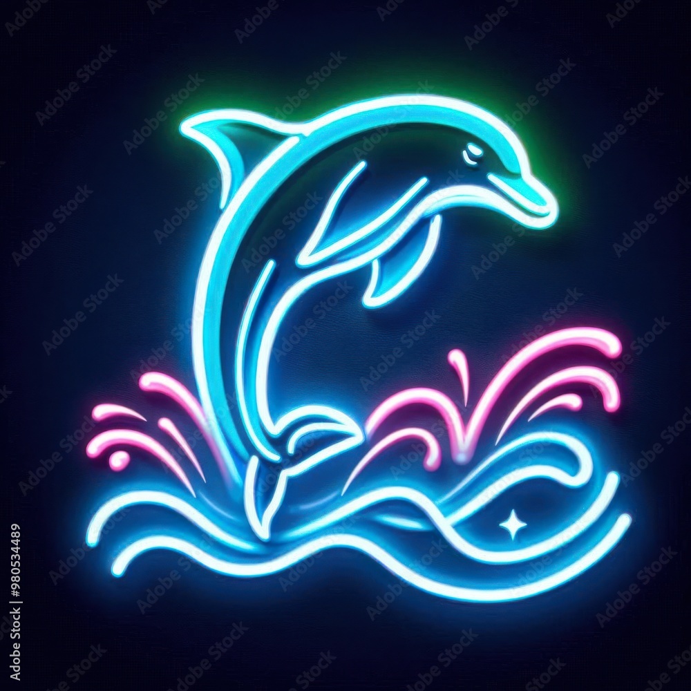 dolphin jumping out of water neon sign dolphin jumping out of water neon sign
