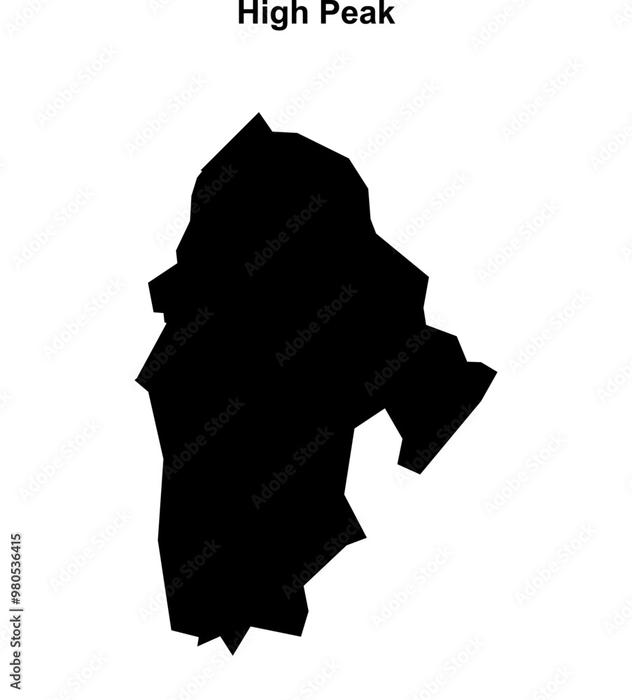 High Peak blank outline map High Peak blank outline map