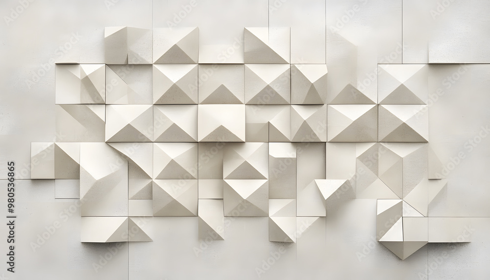 Obraz premium Clean, sharp geometric patterns in neutral tones, giving off a sleek, modern vibe