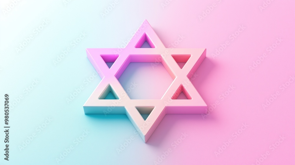 Dreamy Pastel Star of David with Soft Gradient and Minimalist Design Dreamy Pastel Star of David with Soft Gradient and Minimalist Design