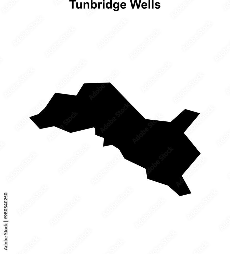 Tunbridge Wells blank outline map Tunbridge Wells blank outline map