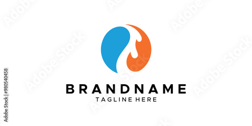 a graphic image with water and fire theme, on white background. vector graphic base.