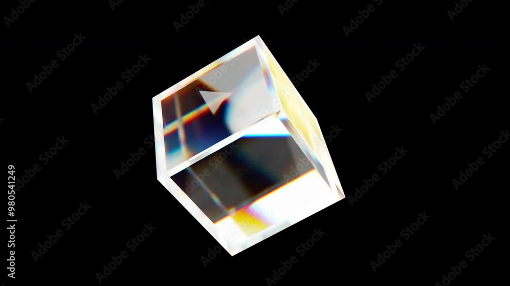 Glossy dispersion cube. Computer generated 3d render