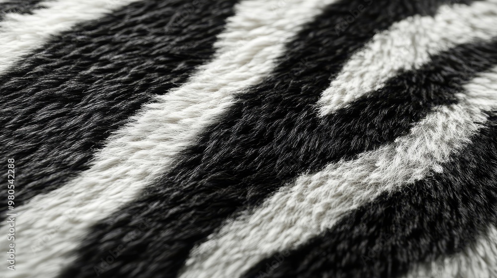 Black and White Striped Fur Texture Background Black and White Striped Fur Texture Background