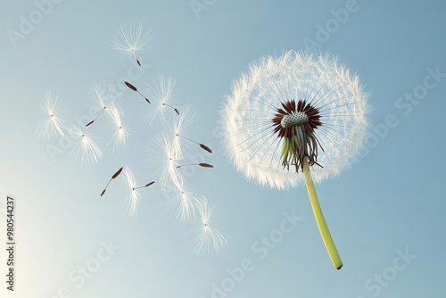 Wallpaper Mural Dandelion Seeds Floating in the Air  Nature Background Torontodigital.ca