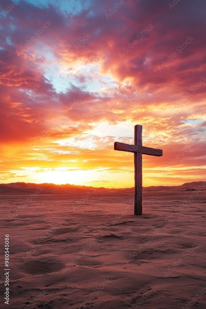 Desert Cross at Sunset Desert Cross at Sunset