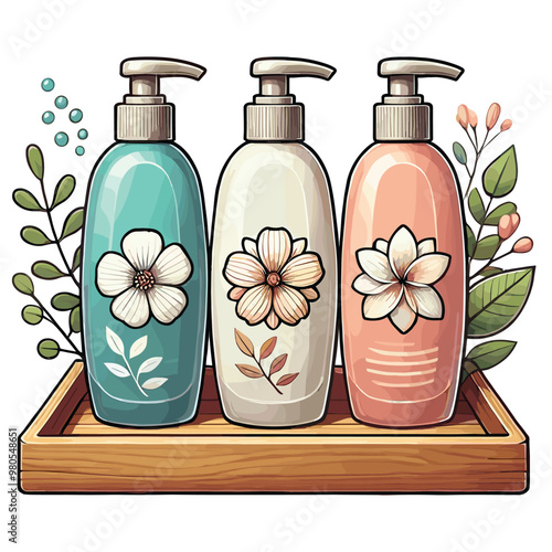 Cartoon style shampoo bottle vector illustration