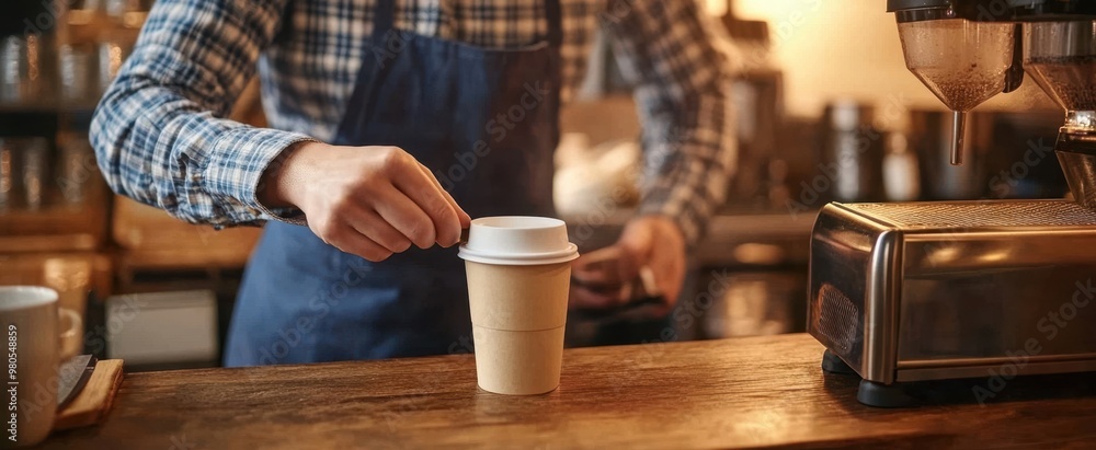 The Barista Preparing Coffee The Barista Preparing Coffee