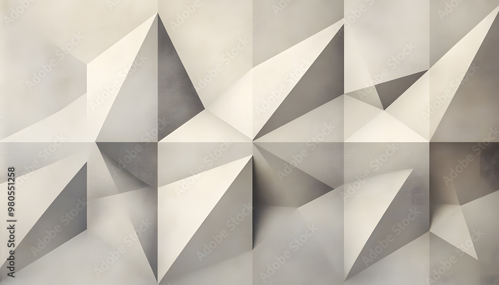 Fototapeta premium Clean, sharp geometric patterns in neutral tones, giving off a sleek, modern vibe