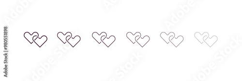 fiance outline icon. Linear vector from fashion concept. 6 different line style fiance icon included thin, light, regular, medium, bold, black